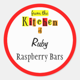 Von der Küche der Retro Red Editable Stickers
