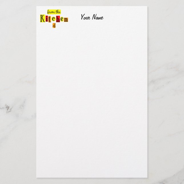 Von der Küche der Retro Reds Custom Stationery Briefpapier (Vorderseite)