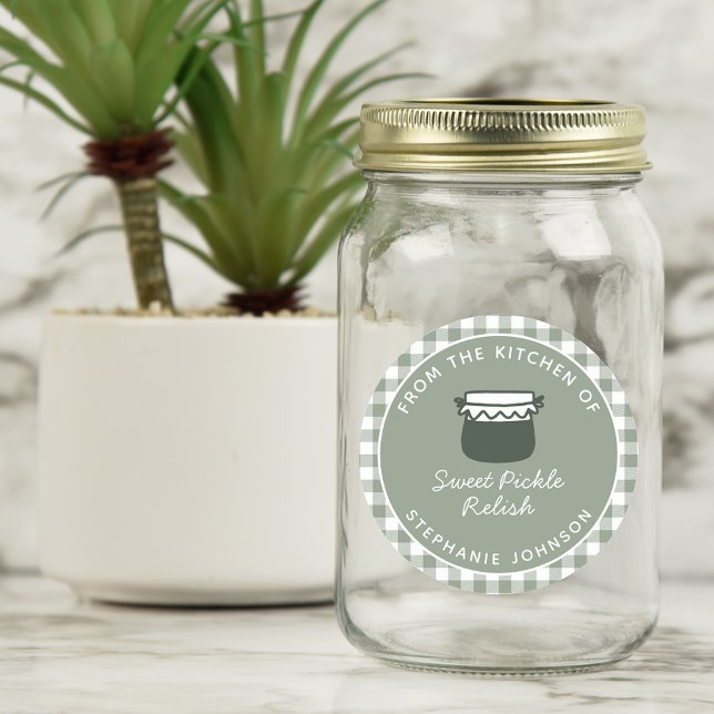 Von der Küche des Sage Food Geschenk Runder Aufkleber (Food Gift From the Kitchen of Sage Green Classic Round Sticker)