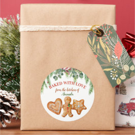 Von der Küche gebacken mit Liebe Gefallen Tags Runder Aufkleber