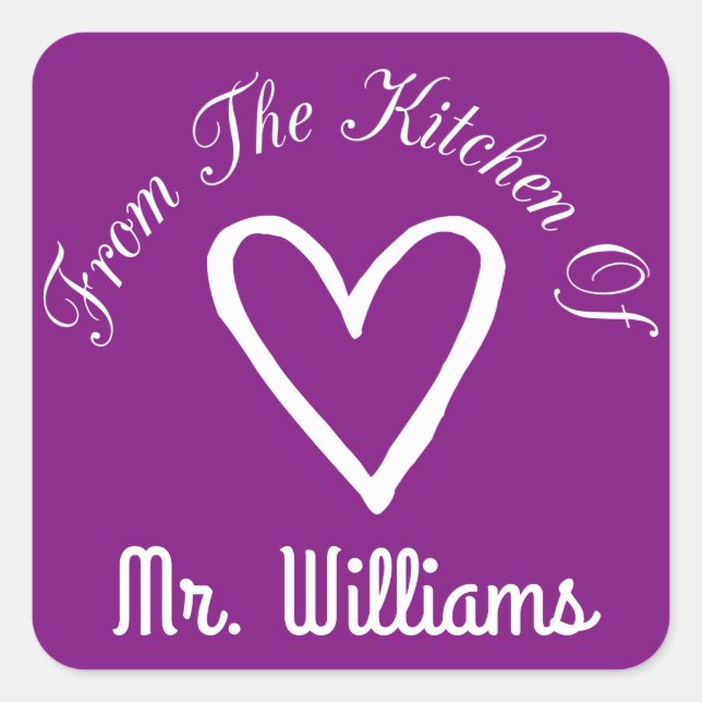 Von der Küche Quadratischer Aufkleber (Vorderseite)