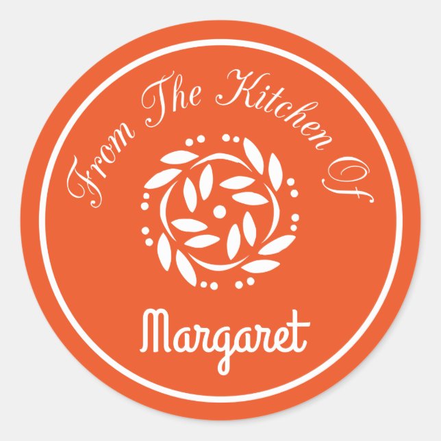 Von der Küche Runder Aufkleber (Vorderseite)