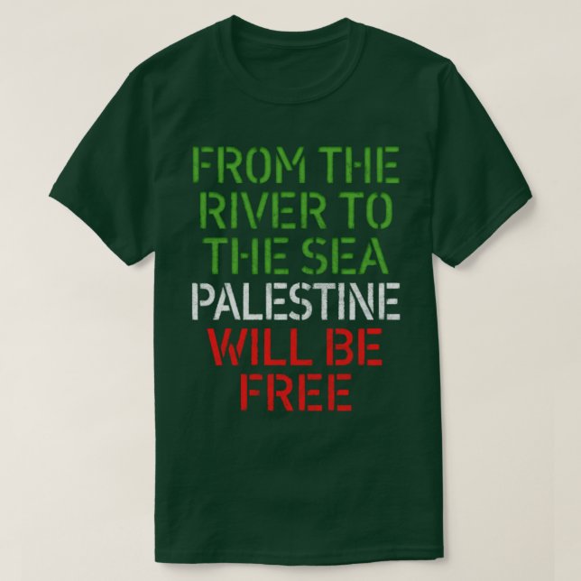 Von der Küste bis zum Meer ist Palästina frei1 T-Shirt (Design vorne)