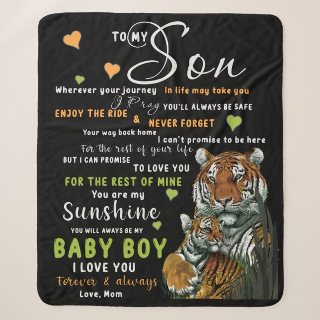 Von der Mama der Liebe für meinen Sohn personalisi Sherpadecke (Vorderseite)