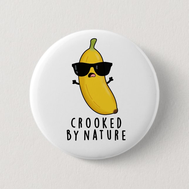 Von der Natur gekrönter Bananenpun Button (Vorderseite)