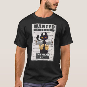 Von der Polizei gesucht das böse Katze Katze Bunti T-Shirt