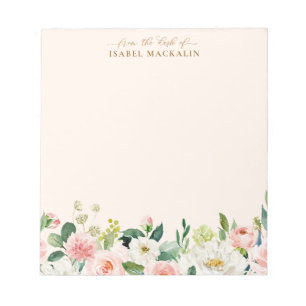 Von der Rezeption aus blass rosa und blau Notizblock