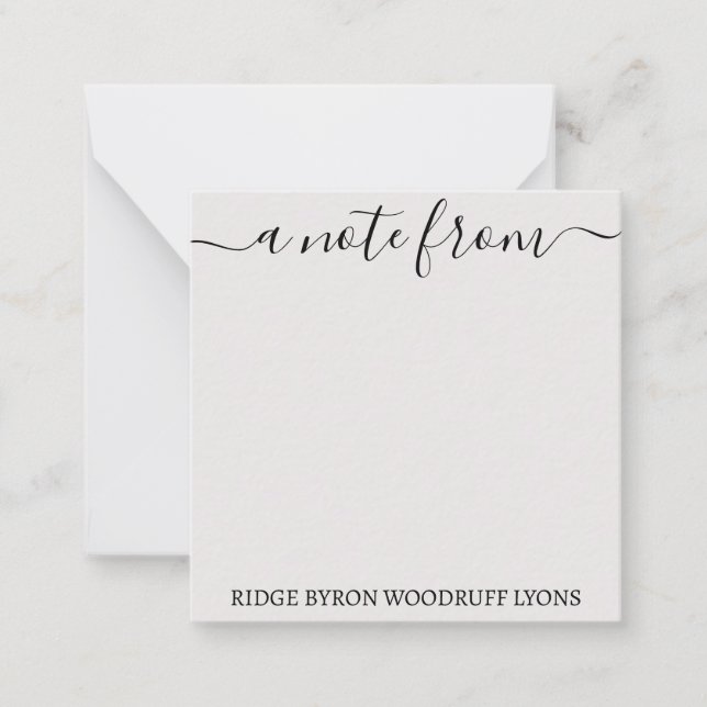 Von der Rezeption einfache Elegante Notecard Mitteilungskarte (Vorderseite)
