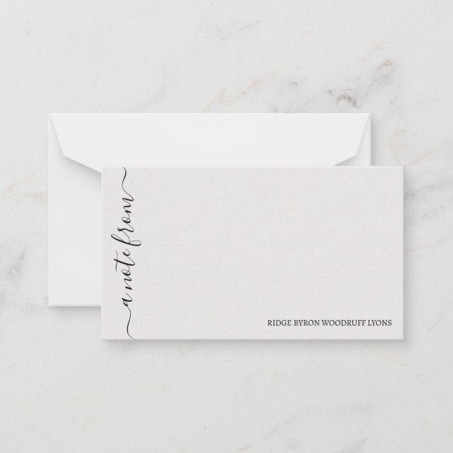 Von der Rezeption einfache Elegante Notecard Mitteilungskarte (Vorderseite)