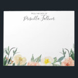 Von der Rezeption moderner Korallenpfirsichfarben  Notizblock<br><div class="desc">Dieses wunderschöne Notizblock mit Blumen ist fabelhaft,  um die Aufmerksamkeit von jedem zu erfassen,  an den Sie eine Notiz schreiben. Mit seiner weichen Koralle,  Pfirsich und Creme Aquarell Blume und modernen Drehbuch-und Block-Schriftart,  um Ihren Namen zu personalisieren,  wird dieses Notizblock Ihrem Büro eine wunderbare Touch hinzufügen.</div>