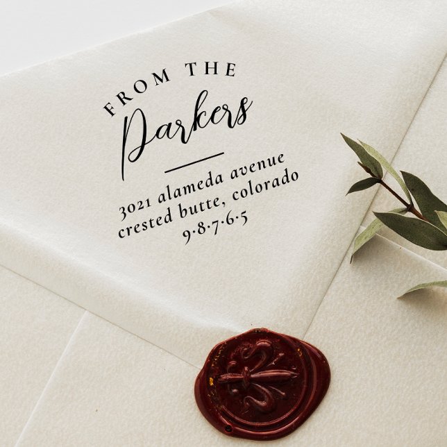 Von der Rücksendeadresse für klassische Typografie Permastempel (Rubber Stamp Mock-up)