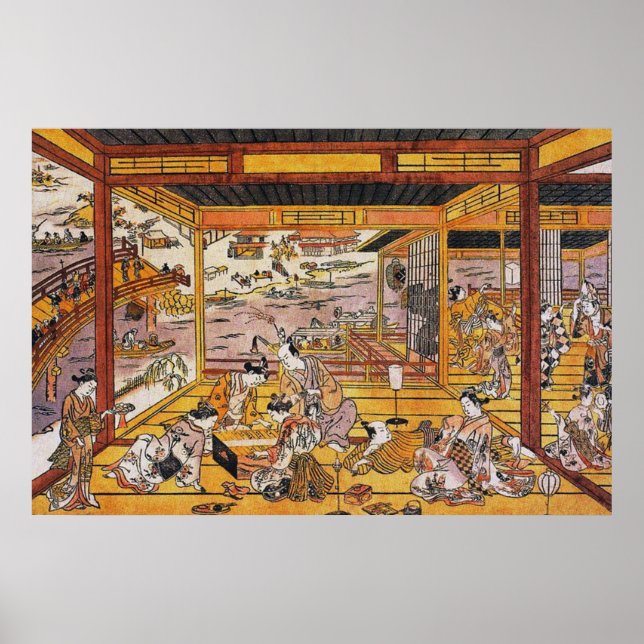 Von der Ryōgoku-Brücke Cooler Abend Poster (Vorne)