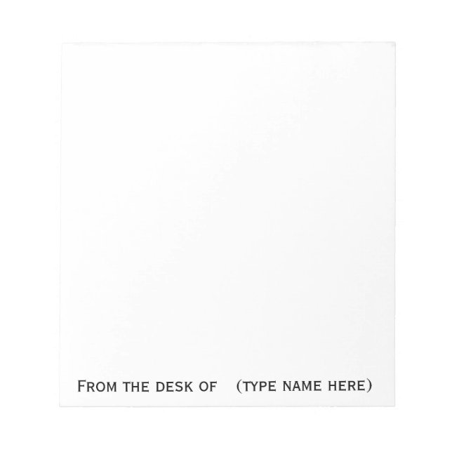 "Von der Schreibfläche" des Memos Notizblock (Vorderseite)