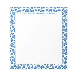 Von der Schreibtisch aus Preppy Blue & White Anima Notizblock