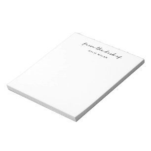 Von der Schreibtischreihe Monogram Script White Notizblock