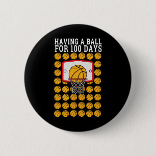 Von der Schule 100. Tag 100 Ball Sports Basketball Button