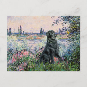 Von der Seine - flach überzogener Retriever Postkarte