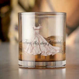 Von diesem Tag an Elegantes Hochzeitskleid Whiskyglas