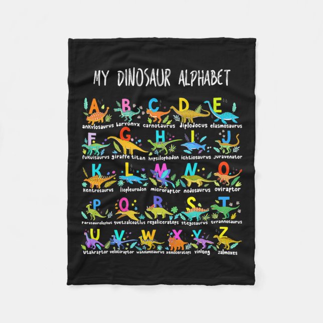 von Dinosauriern Alphabet Abc zurück zur Schule St Fleecedecke (Vorderseite)