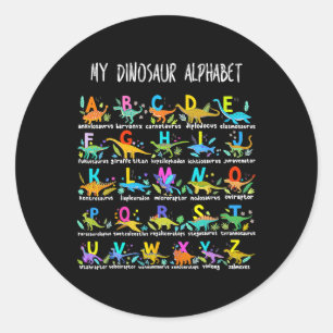 von Dinosauriern Alphabet Abc zurück zur Schule St Runder Aufkleber