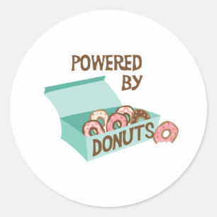 Von Donuts angetrieben Runder Aufkleber