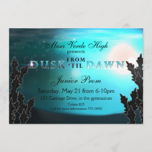 Von DUSK bis DAWN Hochzeitsprom Party Einladungen