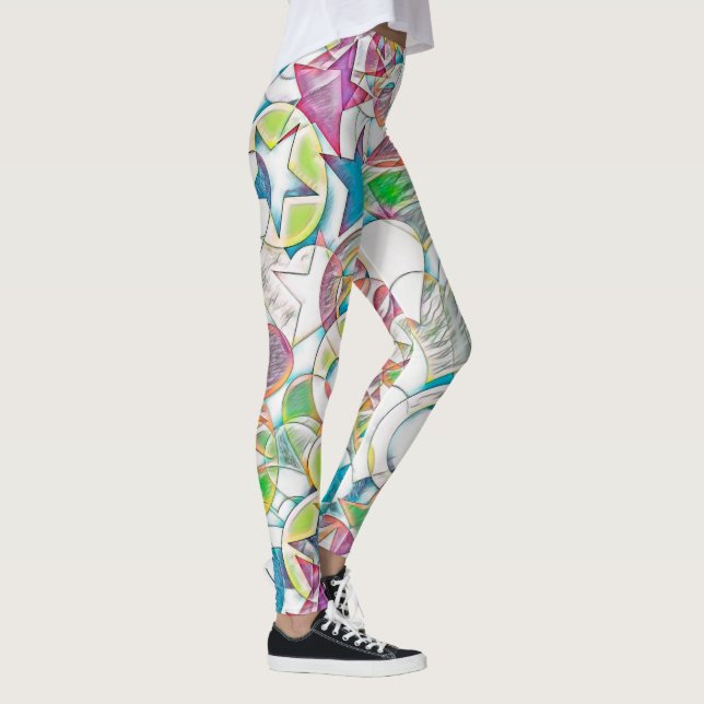 Von EDDArt handgezeichnet - Sterne und Herzen 1 Leggings (Rechts)