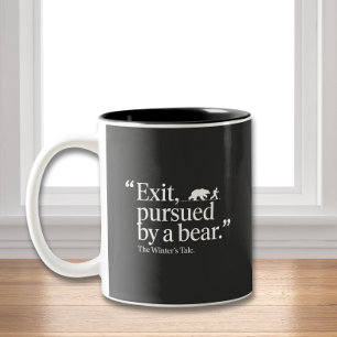 Von einem Bären verfolgt - Shakespeare Humor Zweifarbige Tasse