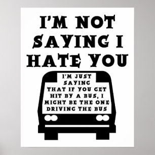 Von einem Bus getroffen Lustiges Poster