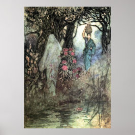 Von einem Geist gebürstet von Warwick Goble Poster