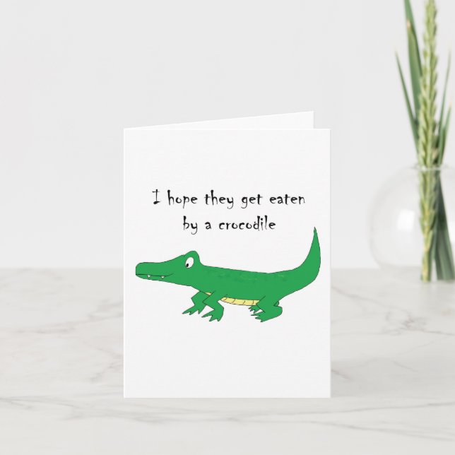 Von einem Krokodil gegessen Karte (Vorderseite)