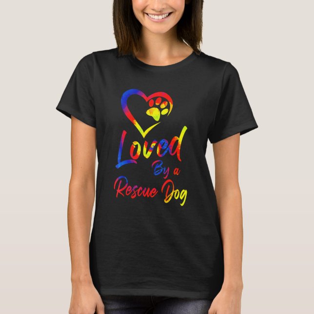 Von einem Rettungshund Adoptiert Foster Dog Pfow P T-Shirt (Vorderseite)
