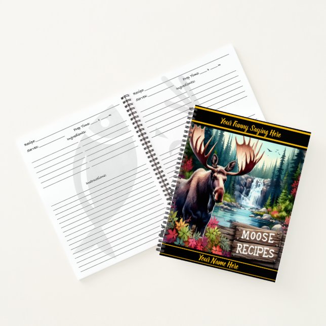 Von einem Wasserfall und lebhaften Bäumen umgeben Notizbuch (Innenseite)