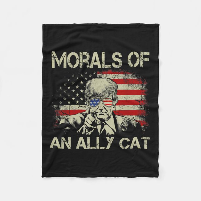 Von einer alleinerziehenden Katze Funny Trump 2024 Fleecedecke (Vorderseite)