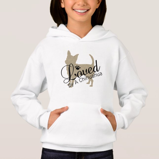 Von einer Chihuahua Girls Hoodie geliebt (Vorderseite)