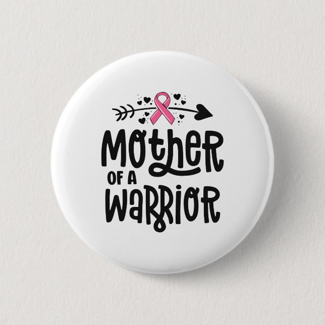 von einer Rosa Brustkrebs Schleife einer Kriegerfa Button (Vorderseite)