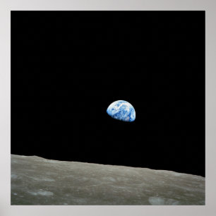 Von Erde auf dem Mond aufheben Poster