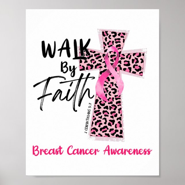 Von Faith Breast Cancer Awareness Christlich Jesus Poster (Vorne)