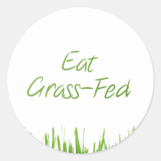 von fressenden Gras gefüttert Runder Aufkleber