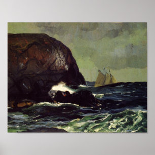 Von George Bellows (1913): "Beating Out to Sea" Poster