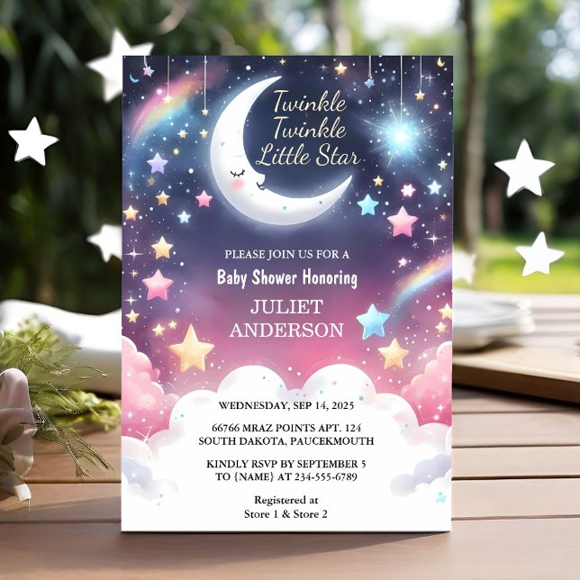 Von Glitzer Twinkle Twinkle Little Star Baby Dusch Einladung (Von Creator hochgeladen)