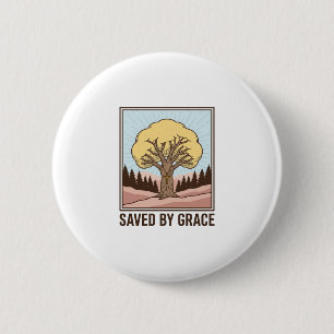 Von Gnade bewahrtes christliches Baum Vintage-Shir Button