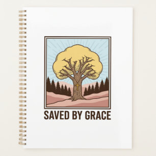 Von Gnade christlicher Baum gerettet Vintage-Shirt Planer