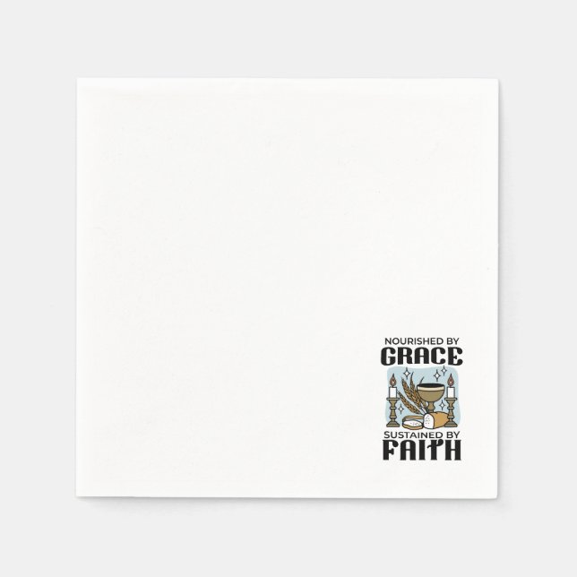 Von Gnade genährt, durch Glaubensdesign nachhaltig Serviette (Vorderseite)