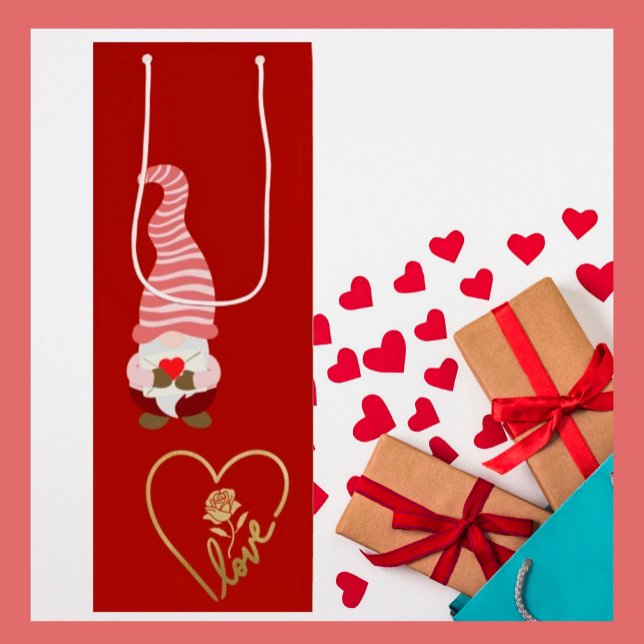 Von Gnome mit Liebe mein Valentine Geschenktüte Für Weinflaschen (Von Creator hochgeladen)