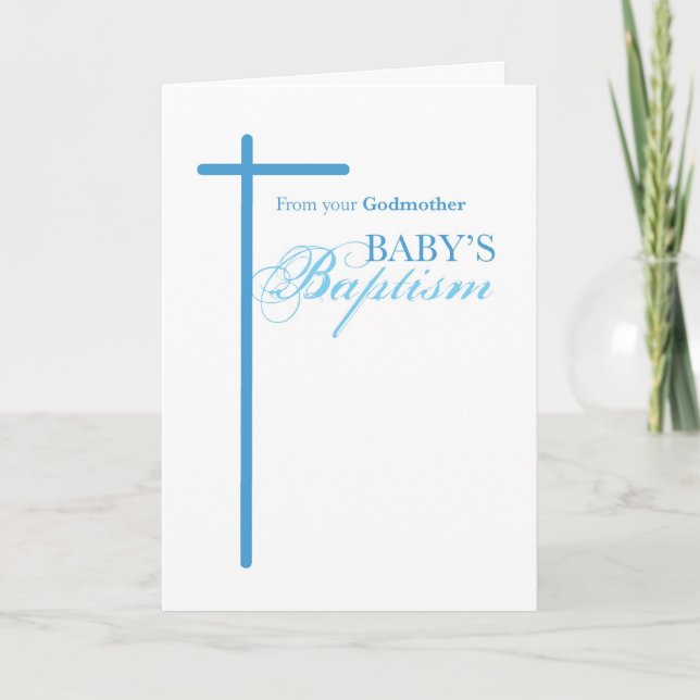 Von Godmutter auf die Taufe des Jungen, Blaues Kre Karte (Vorderseite)