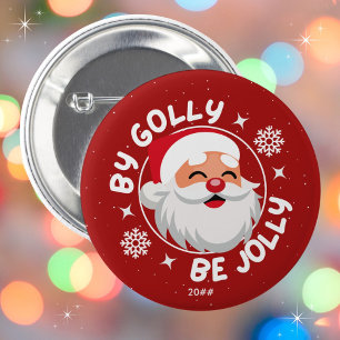 Von Golly Be Jolly Niedlich Red Weihnachtsschaltfl Button