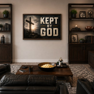 Von Gott Bewahrt (mit Kreuz) Horizontal Poster