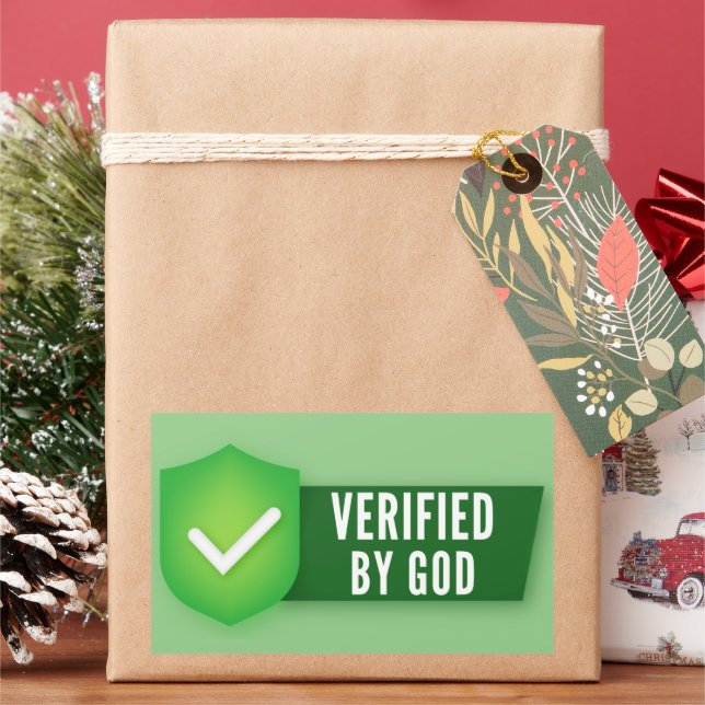 Von Gott Christlicher Glaube überprüft, der Funny  Rechteckiger Aufkleber (Feiertag)