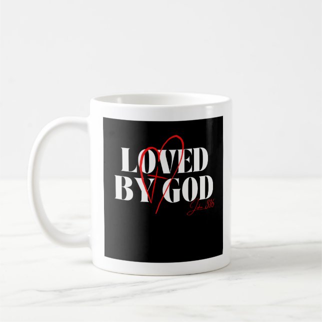 Von Gott geliebt - John 3:16 Kaffeetasse (Links)